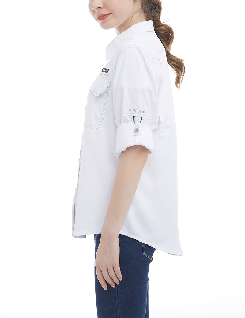 Little Donkey Andy Women's UPF 50+ UV Protection Shirt, Long Sleeve Fishing Shirt, Breathable and Fast Dry Bright White M - Image 3